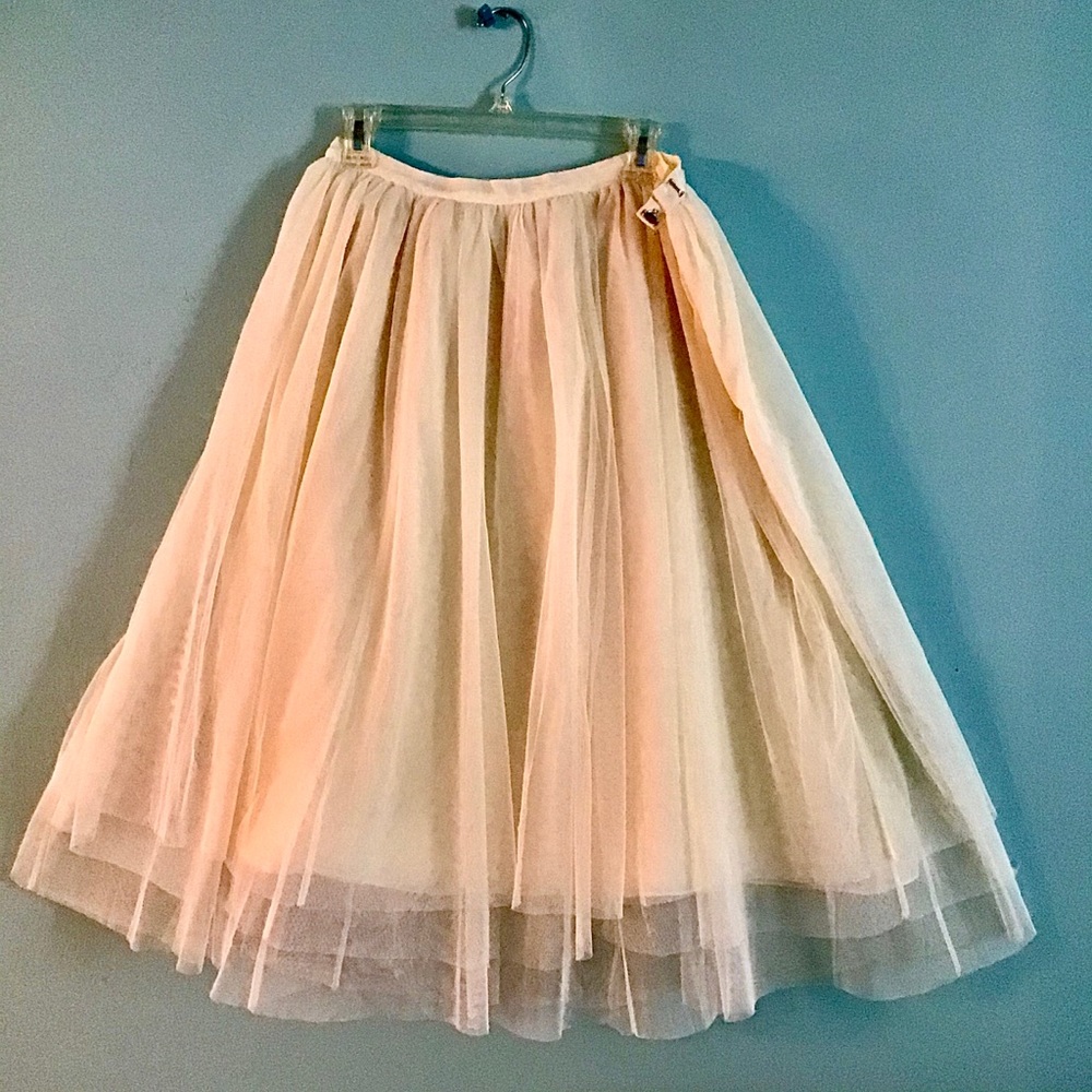 Layered Cream Tulle Skirt